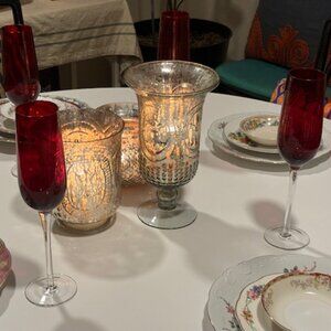 Ruby Red Champagne Flutes - Set of 4